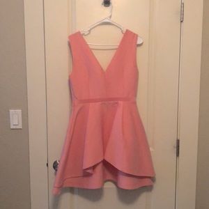 Baby pink Halston Heritage flirty sassy dress.